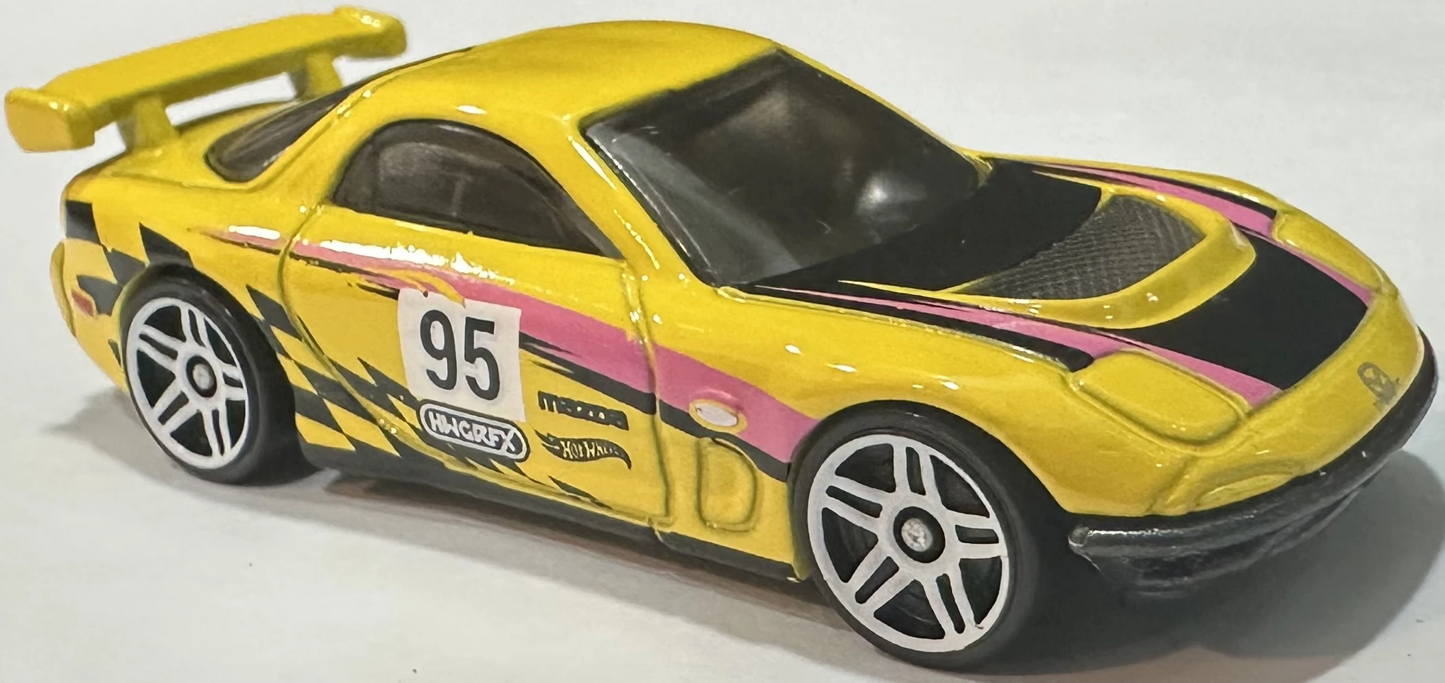 2025 Hot Wheels 			'95 Mazda RX-7 Drift Yellow - Mainline 163/250 - 70s vs 90s 9/10