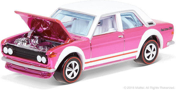 1971 Datsun 510 Pink - 2018 Hot Wheels Redline Club RLC