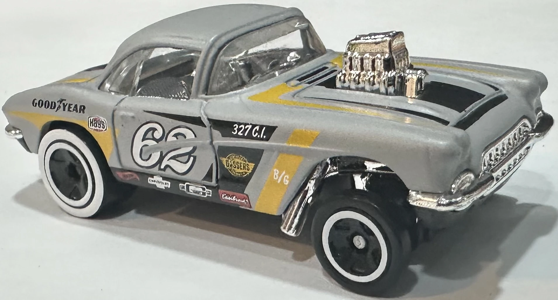 2025 Hot Wheels 	'62 Corvette Gasser Gray - Mainline 182/250 - Reverse Rake 4/5