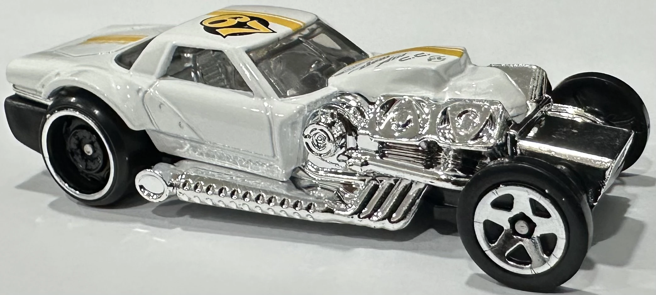 2025 Hot Wheels 																	Hoto Roto Matte White - Mainline 158/250 - Rod Squad 10/10