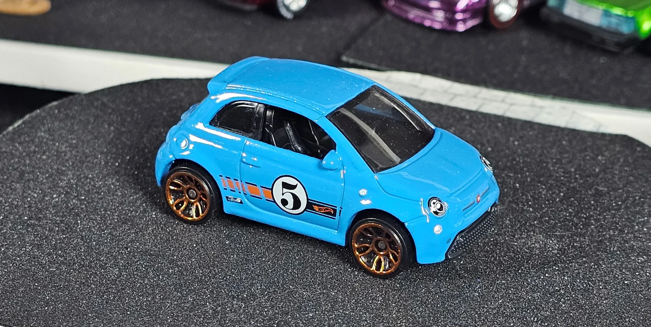 2024 Hot Wheels 		Fiat 500e Blue - Mainline 022/250 - Compact Kings 2/5