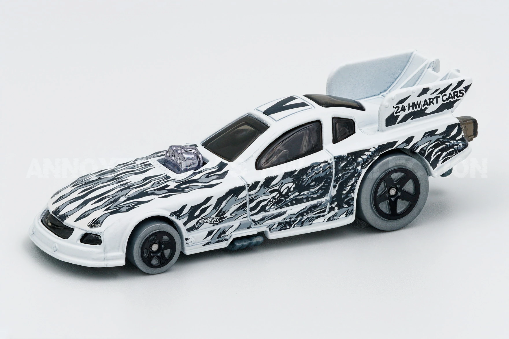 2024 Hot Wheels 		Mustang Funny Car White - Mainline 112/250 - Art Cars 5/10