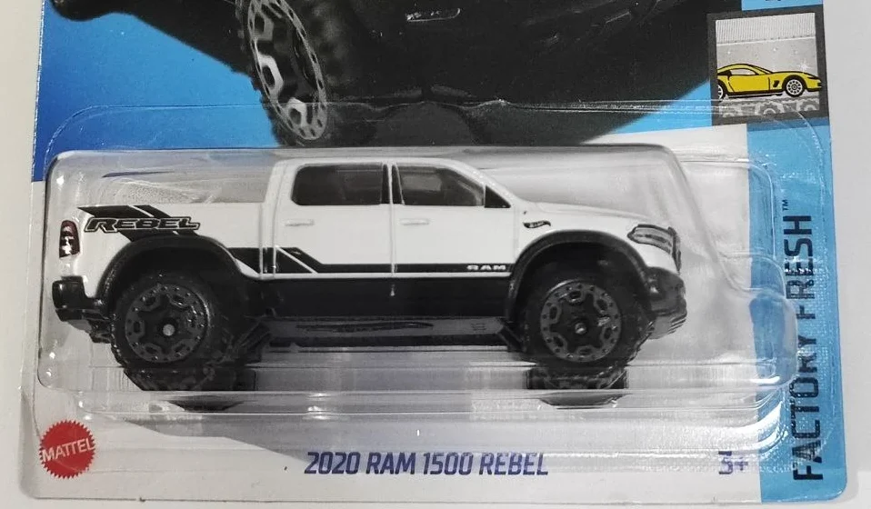 2024 Hot Wheels 			2020 Ram 1500 Rebel White - Mainline 024/250 - Factory Fresh 3/10