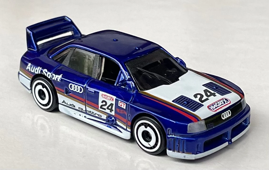 2024 Hot Wheels Audi 90 Quattro White and Blue - Mainline 144/250 - Turbo 4/5