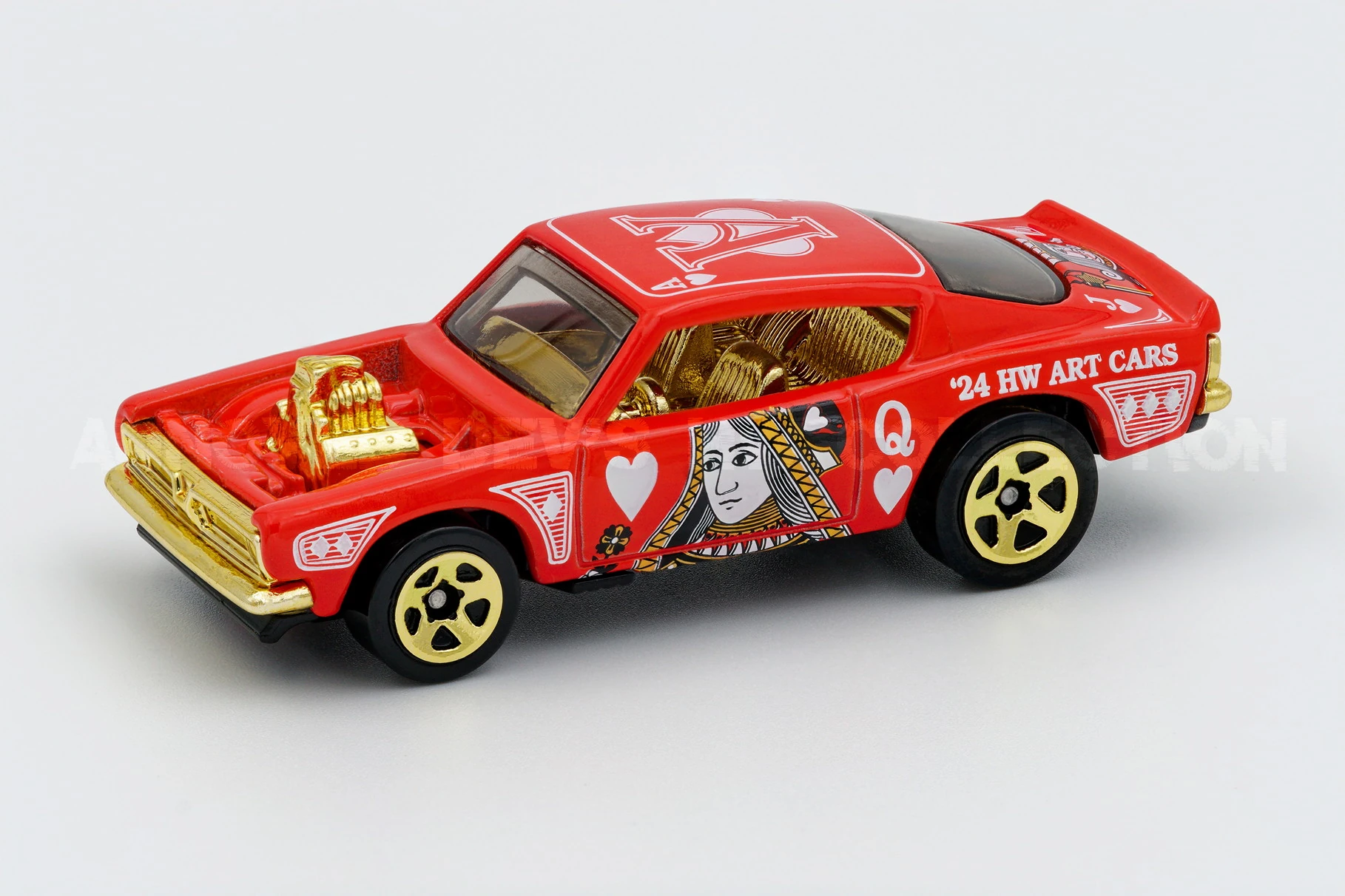 2024 Hot Wheels 		King Kuda Red - Mainline 152/250 - Art Cars 8/10