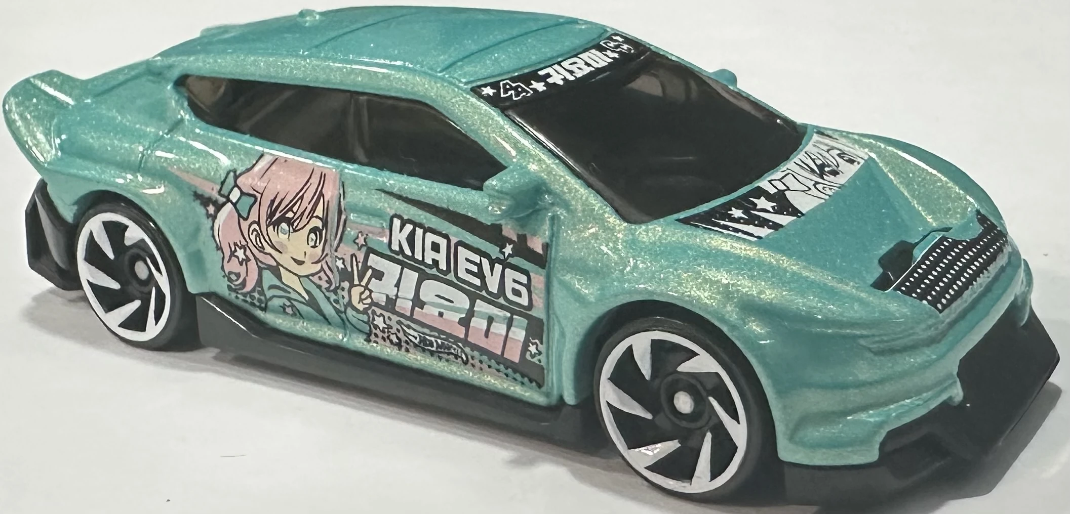 2025 Hot Wheels 				Custom Kia EV6 Cyan - Mainline 120/250 - EV 08/10