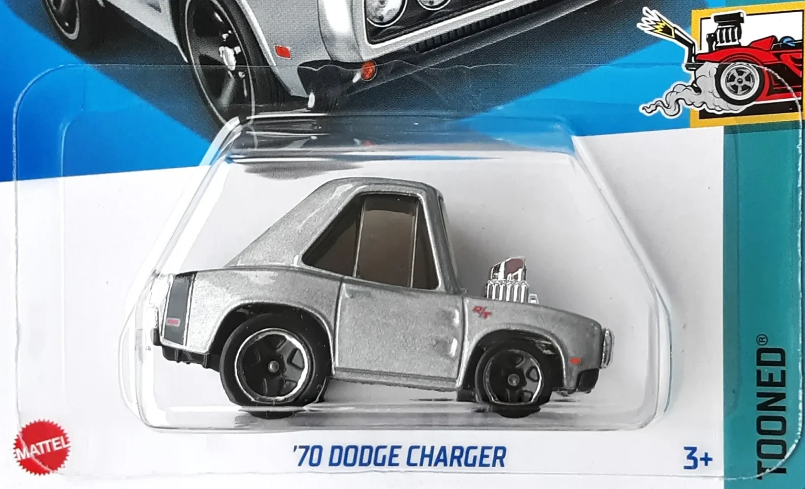 2024 Hot Wheels 	'70 Dodge Charger Silver - Mainline 161/250 - Tooned 1/5