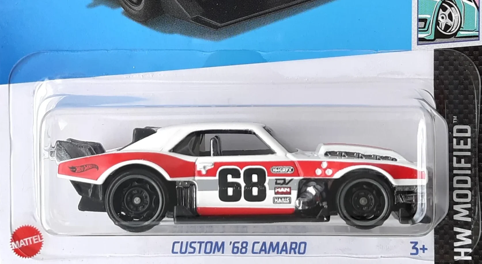 2024 Hot Wheels 						Custom '68 Camaro White - Mainline 081/250 - Modified 7/10