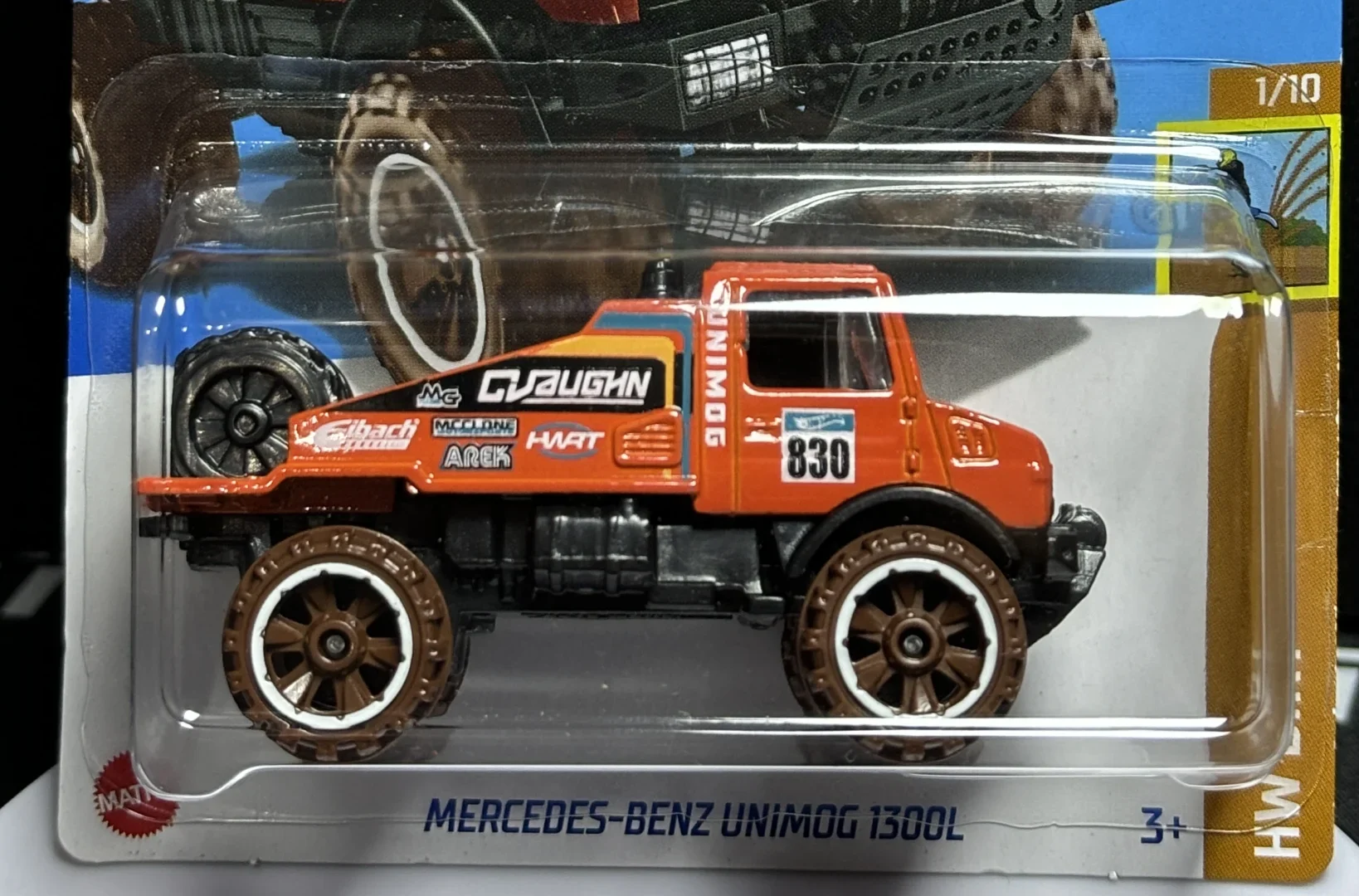 2024 Hot Wheels Mercedes-Benz Unimog 1300L Dark Orange - Mainline 178/250 - Dirt 1/10