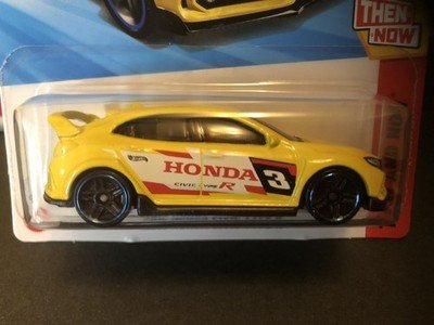 2025 Hot Wheels 																						2018 Honda Civic Type R Yellow - Mainline 123/250 - Then and Now 3/10