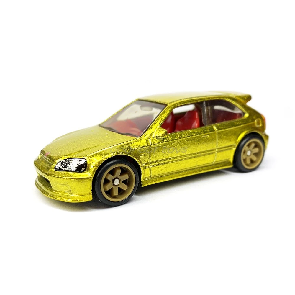 2022 Hot Wheels Super Treasure Hunt '99 Honda Civic Type R EK9 Yellow - Mainline 125/250 HW Hatchback 5/5