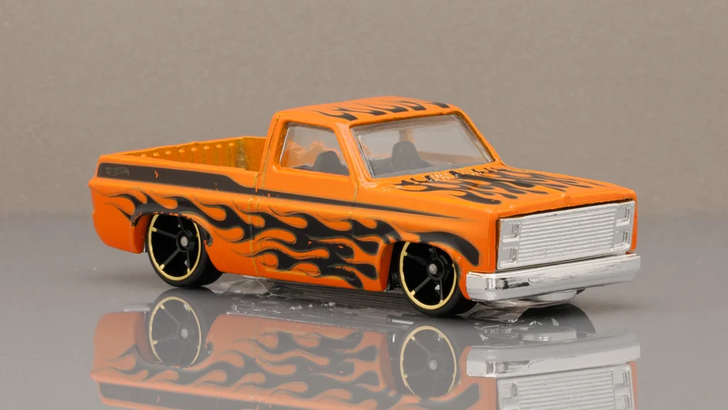 2013 Hot Wheels Mainline 166/250 '83 Chevy Silverado HW Showroom: HW Hot Trucks Orange