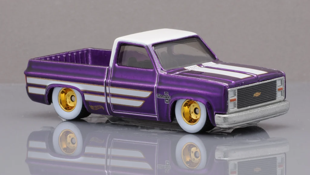 2023 Hot Wheels Premium '83 Chevy Silverado NFT Garage 2022 Series Completion Car Purple