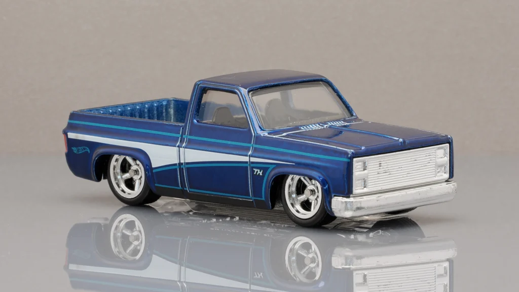 2024 Hot Wheels Mainline 114/250 '83 Chevy Silverado Then and Now 9/10 Blue Super Treasure Hunt (STH)
