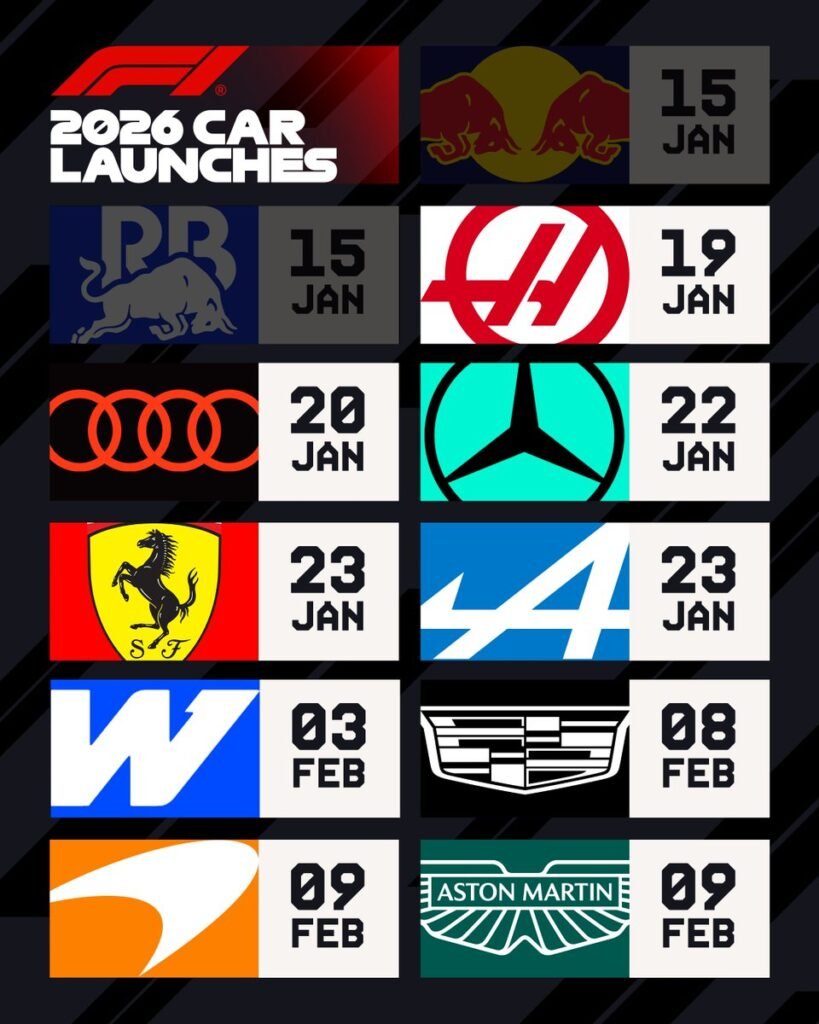 Formula 1 Livery Dates Reveal